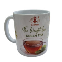 Green Tea Mug With 32 Baar Formula Printed Natural Flavour 
