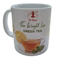 Green Tea Mug With 32 Baar Formula Printed Lemon Flavour 