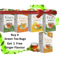 Buy 4 Get 1 Free ( Green Tea Bags Chamomile, Natural, Tulsi, Lemon And Ginger)